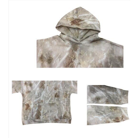 Women Khaki Camo Hoodies Maple Leaf Oversized Fleece Hooded Sweatshirt - Picture 5 of 6